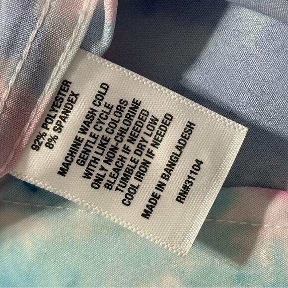 Cabana by Crown & Ivy men’s large casual tie dye button down shirt short sleeve - Picture 5 of 8